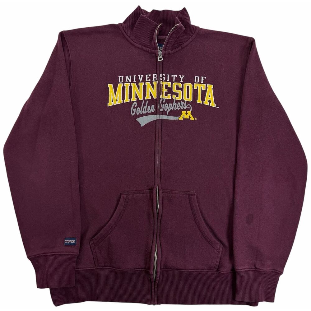 Womens University of Minnesota Golden Gophers Full Zip Sweatshirt Jansport Sz XL